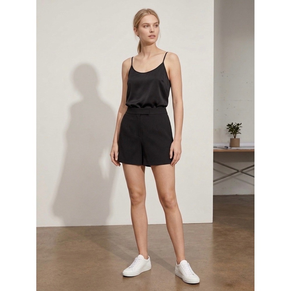 Babaton Aritzia Black High Waisted Piped Dress Shorts Size 4 SBC1-6323FT-28